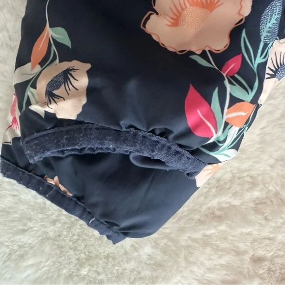 RoxyFloral Shell Puffer Jacket - Size 10/M - EUC - Navy